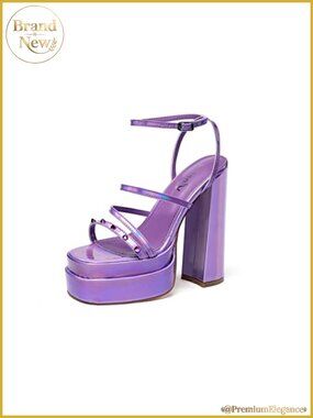 Open Toe Platform Heels Spikes Ankle Strap Sandals Block High Heels